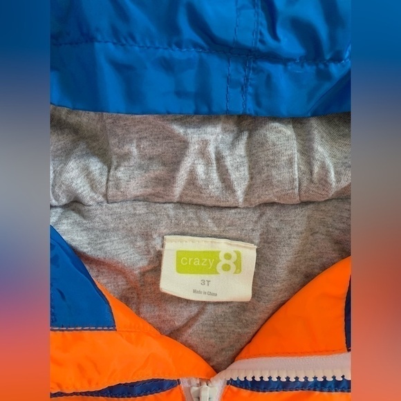 Crazy 8 Blue Orange Lightweight Windbreaker Jacket with Warm Interlining - Picture 3 of 5